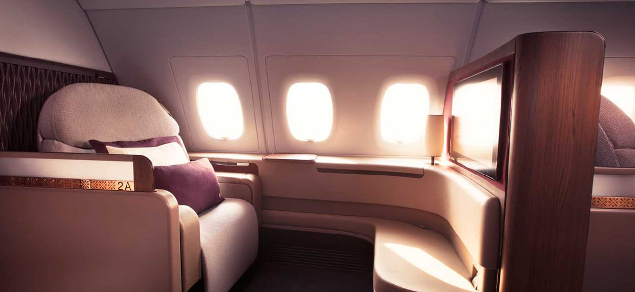 Image of Qatar Airways Airbus 380 first class
