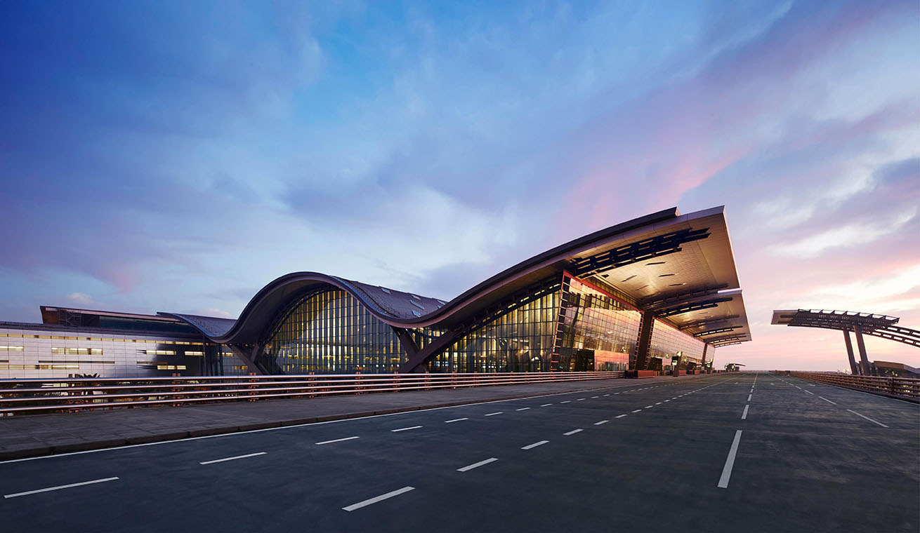 Image of Airbus 380 parked in Hamad international Airport