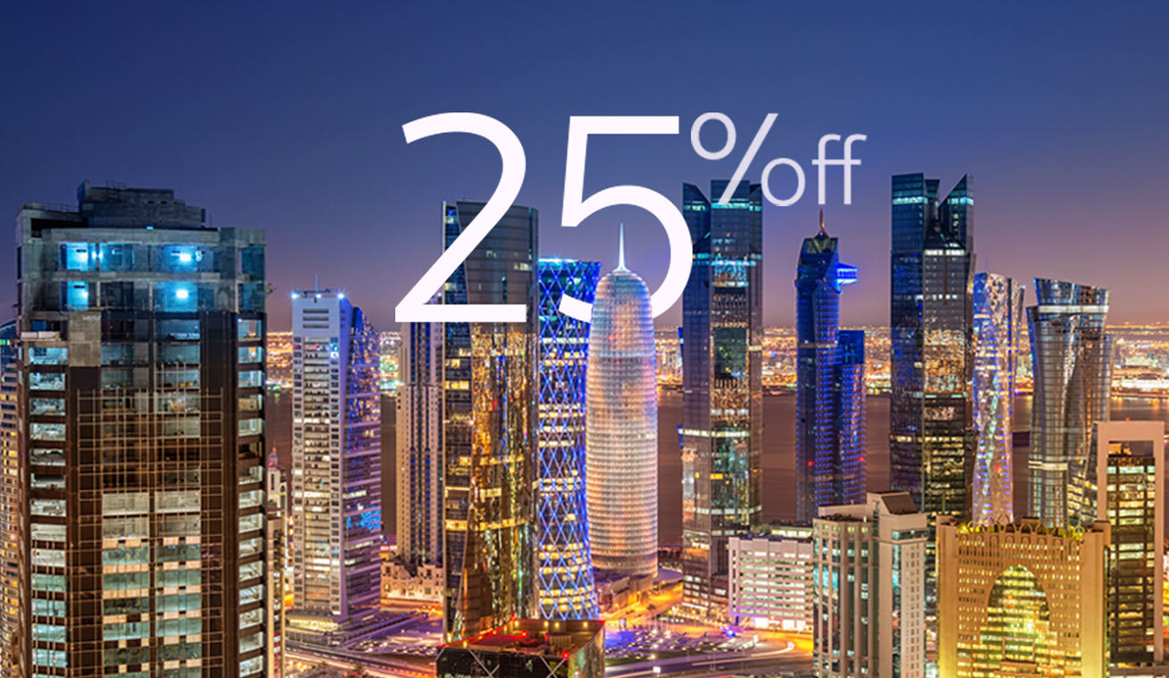 Doha aktarma turlarında %25 indirim